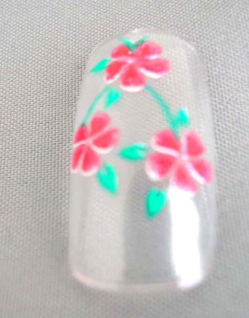 Wholesale quality nail care product company online wholesale artificial finger nails art kit with red flower and leafs design