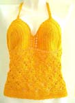 Simply irresistible orange crochet triangle cups top motif diamond shape on the bottom and top ties with neck and back