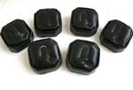 Square black leather ring display