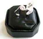 Square black leather ring display