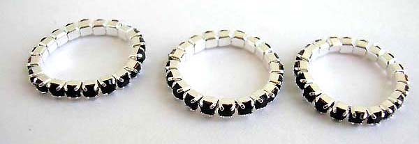 Toe accessory fashion ring with black cz inlaid          