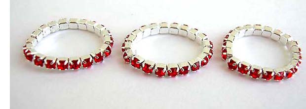 Toe fashion red cz inlaid toe ring          