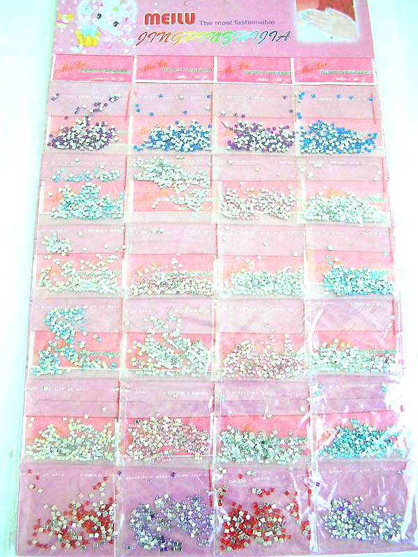 Wholesale nail care beauty products that include sparkle rhinestones with flat back in assorted color    