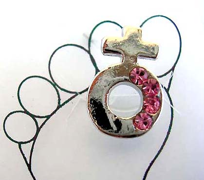 Nail paint distributers has Real Flower Gem jewelry clear band toe ring motif OX pattern with assorted mini cz inlaid             