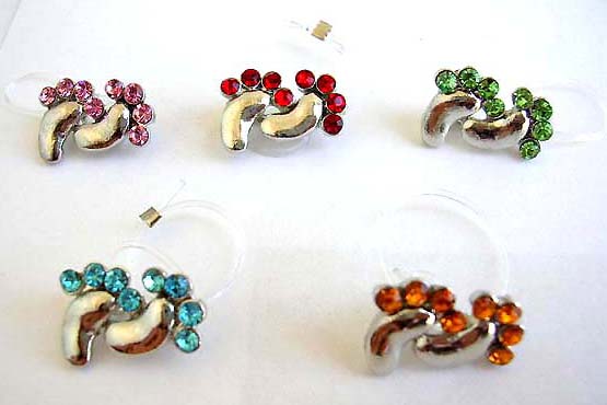 Foot gem jewelry toe ring with assorted mini cz inlaid             