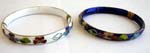 Assorted color and design enamel cloisonne flower fashion bangle