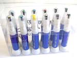 Enamel blue nail art pen with extra thin tip for patterns drawing and brush for polishing