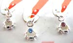 Sun shape finger nail art charms rings dangle piercing with assorted cz inlaid