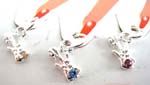 Guitar finger nail art charms rings dangle piercing embedded assorted cz