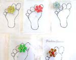 Fashion clear band enamel toe ring motif flower pattern with assorted mini cz inlaid,