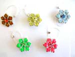 Fashion clear band enamel toe ring motif flower pattern with assorted mini cz inlaid,
