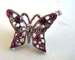 Fashion clear band toe ring with flying butterfly pattern embedded assorted mini cz