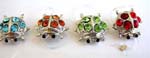 Fashion clear band toe ring motif bug pattern with assorted mini cz inlaid