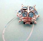 Fashion clear band toe ring motif bug pattern with assorted mini cz inlaid