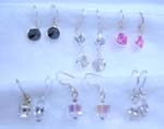 Assorted cz fish hook sterling silver earring