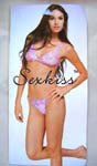 Green sexy lingerie with multi white and black heart pattern also blue color 
