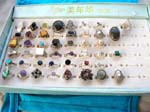 Sterling silver ring gemstone , abolone seashell adn mother of fresh water seashell design