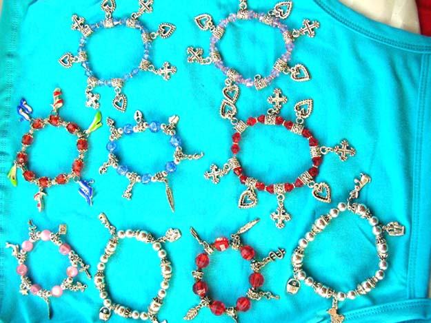 Glass bead jewlery industrial online wholesale choker pendant bracelet, fashion teen's charm bracelet