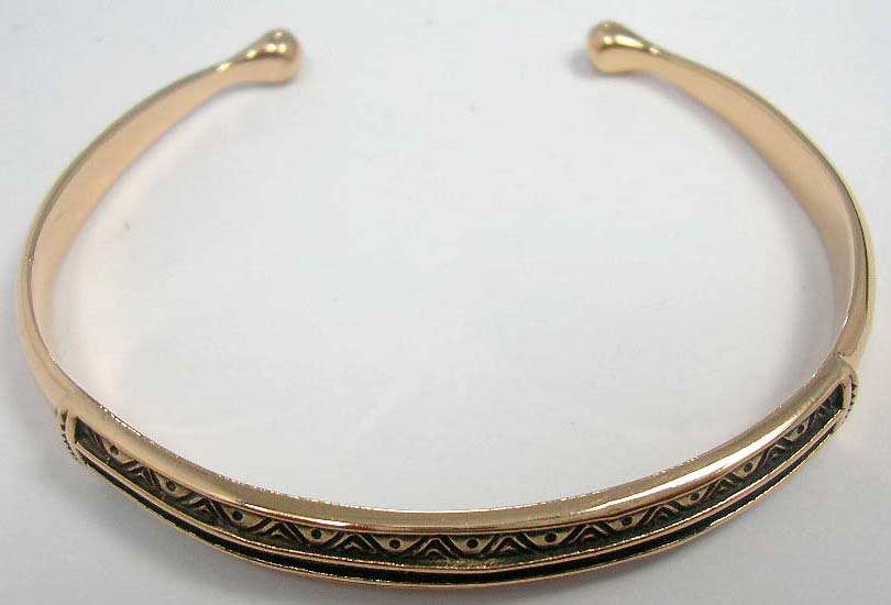 Jewelry women's lover store online wholesale thin, bronze bangle bracelet with trendy wave design  