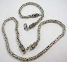 Artist inspired knot designed, chain necklace and bracelet set made from 925. sterling silver 