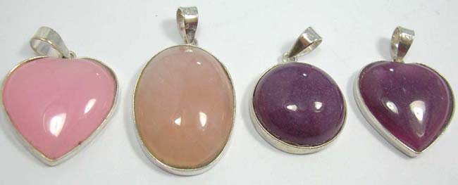 Valentine's gifts supply wholesale large precious stone pendant with 925. sterling silver frame       