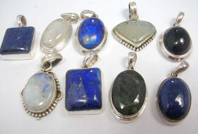 Sterling silver wholesale fashion jewelry large gemstone set in 925. sterling silver filigree pendant frame
