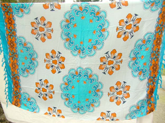 Lady's fashion wedding assorted wrapping sarong with flower wreath design 