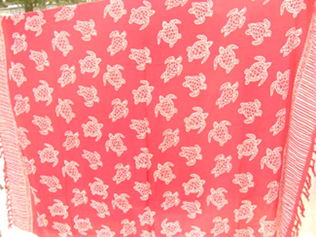 Buy manufacturer factory sarong wholesale stamped red turtle sarong 