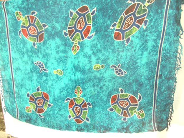 tie dye Bali leading manfacturer supplier wholesale blue sarong with six turtles 