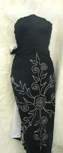 Elegant fashion women's fringe sarong set with elastic tube top design and embroidery floral on sarong