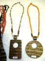 Coconut wooden collectible fashion necklace with twisted strings design