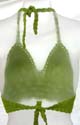 bra tops green crochet top with seashell fringe design, tie on neck and in back