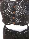 Mini lady's tank top skirt set with circular round crochet pattern and coconut buttom design