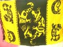 Black and yellow sarong with geckos design