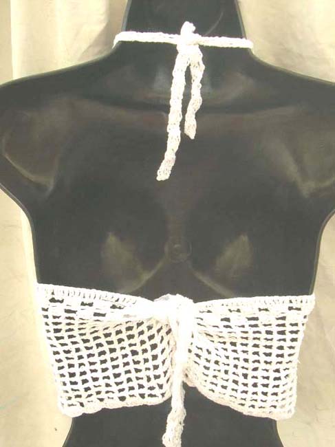 Shopping online find custom crochet white floral triangle top with square combined diagonal line design 