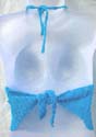 Lady's sexy apparel seashell flower bright aquarium crochet top, tie on neck and back