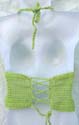 Casual lady's beach wear knitting multi tie green crochet top, tie on neck and back