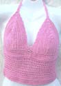 Casual lady's beach wear knitting multi tie green crochet top, tie on neck and back 