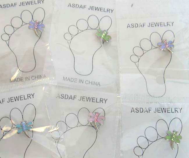 Summer fashion acessory store online wholesale fashion toe ring with summer flower embedded cz      
