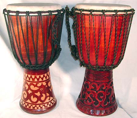 Djembe direct wholesale aboriginal assorted design dotted color djembe or deep carving pattern djembe with sheep skin on surface, also adjustable alpine string to tune the sound   