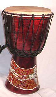 Summer wholesale gifts store online supply aboriginal assorted design dotted color djembe with sheep skin on surface    