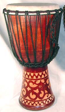 Original music instrument store wholesale African drum deep carving djembe with sheep skin on surface    