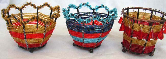 Home decorating ideas online wholesale beaded bowl shape candle holder       