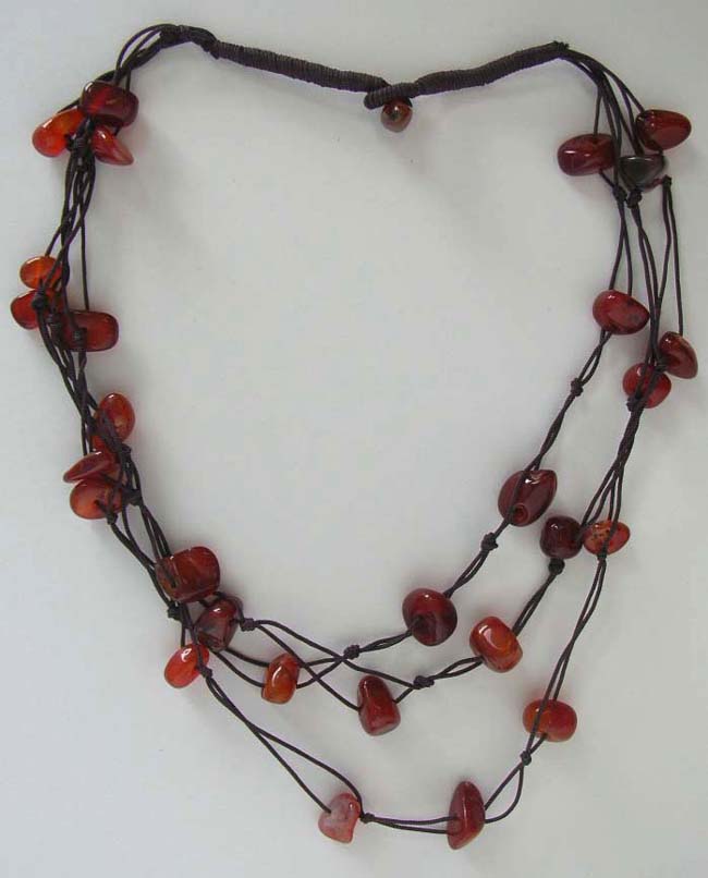 Good news for retails store wholesale vintage tripe gemstone strand necklace in green brown and black color design