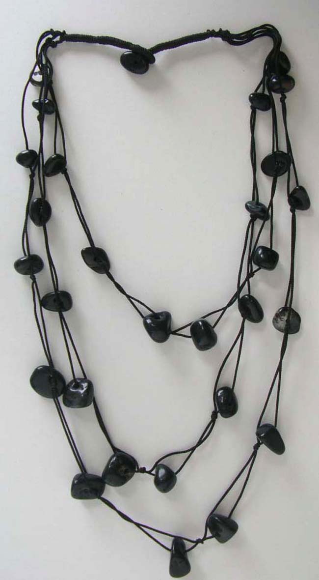 Good news for retails store wholesale vintage tripe gemstone strand necklace in green brown and black color design