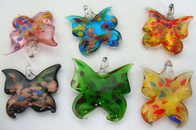 Glass pendant direct wholeale store supply handblown butterfly glass fashion pendant 