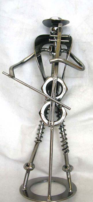 Decorating your home wholesale supply man playing double bass figurine  