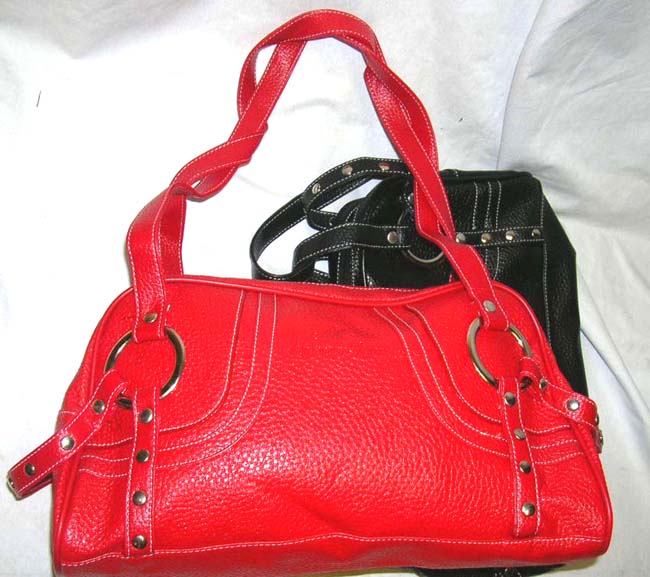 Wholesale leather distributor wholsale silver tube PVC leather handbag    