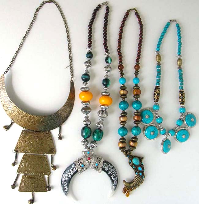 Lady's tibet western style jewllery wholesale tibet gemstone necklace     