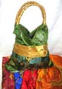 Cutie Chinese embroidery small purse with golden ribbon knot design